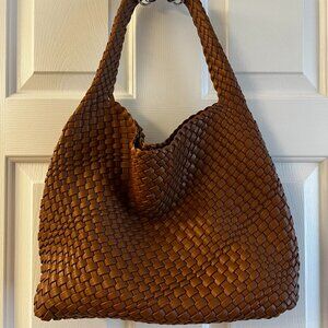 NWOT Woven Vegan Leather Bag